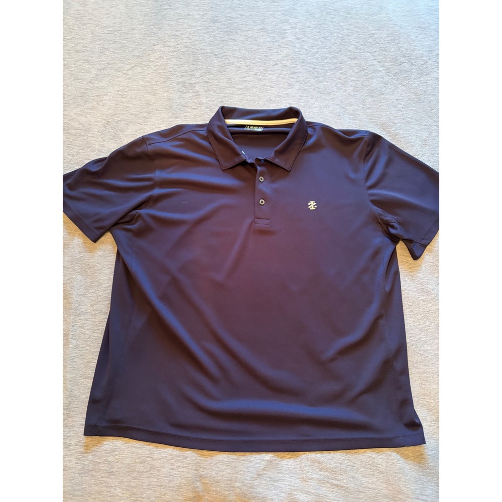 IZOD Golf Mens XL Navy Blue Performance Short Sleeve Polo Shirt Logo 6800